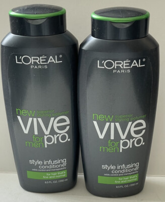 Loreal Paris Vive Pro Men 2x8.5oz Style Infusing Conditioner Fine & Normal Hair