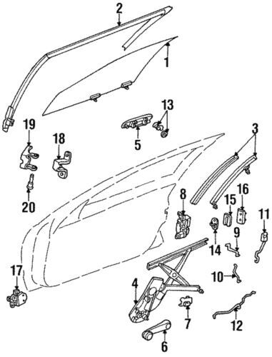 Bisagra superior de puerta delantera para Chrysler Cirrus Stratus 1995-2000 (N/P 4814460)