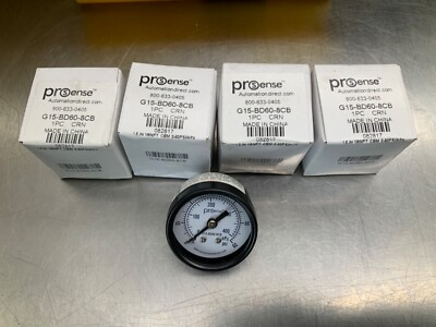 #ad 4 Prosense G15 BD60 8CB mechanical pressure gauge 1.5in diameter 0 to 60 psi $12.95