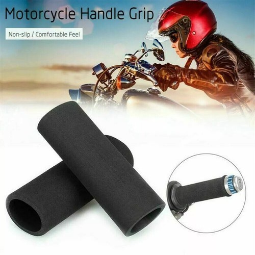 2Pcs Motorbike Motorcycle Anti Vibration Handle Bar Foam Comfort Slip Over Grips - Picture 6 of 12
