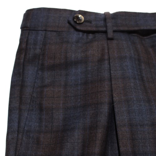 PT Torino NWT Gentleman Fit Dress Pants Size 52 36 US In Brown & Blue Plaid Wool - Picture 6 of 16
