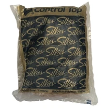 Silkies Control Top Shape Enhancing Pantyhose Large Queen Off White Ivory NOS