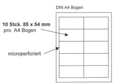 5 B&ouml;gen Visitenkarten Papier 85x54 mm mit je 10 Karten glatt f&uuml;r Laser Tinte
