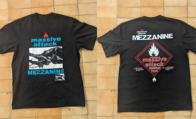 VINTAGE MASSIVE ATTACK MEZZANINE Short Sleeve Cotton Black All