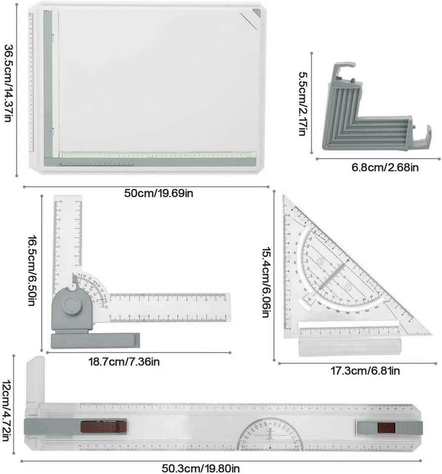 Engineering A3 Drawing Board Table Architects Technical Drafting Whiteboard Tool - Image 4 of 4