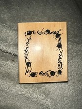 Anita's Flower Floral / roses Rectangle Frame Border Wood Mounted Rubber Stamp