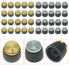 20 Pack- Guitar AMP Amplifier Knobs Black with Cap Push-on Knob fit for Marshall