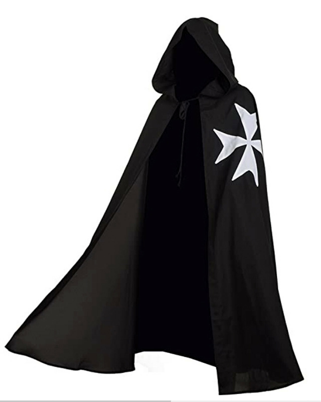 Medieval Templar Knight Cloak Hospitaller Hooded Robe Halloween Costume