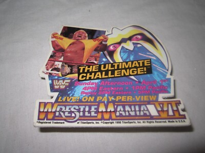 WWF WWE 1990 Wrestlemania Wrestling Promotional Pay Per View Button Pinback Pin