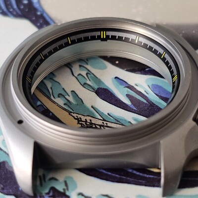 SEIKO Chapter Ring SKX007 / Micro Marks Black + Yellow Hours