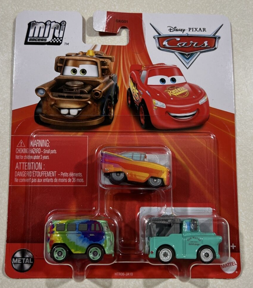 NEW 2024 PIXAR CARS MINI RACERS - MATER, FILLMORE & RADIATOR