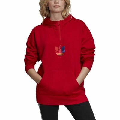 [GD2247] Womens Adidas Adicolor 3D Trefoil Half-Zip Hoodie