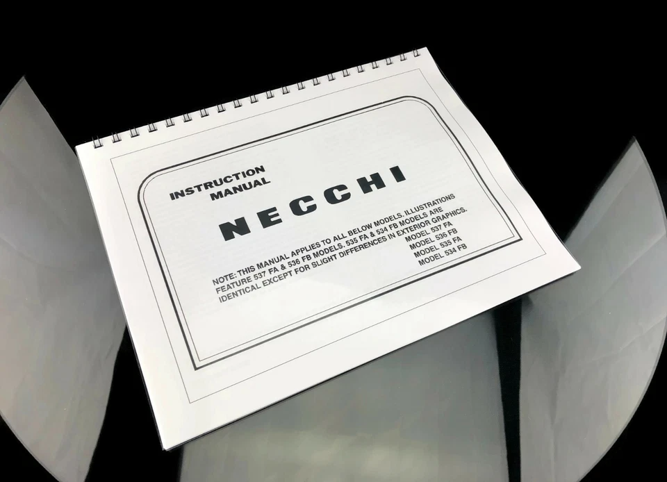 Necchi 537 536 535 534 FA FB Sewing Machine Manual Instruction SPIRAL Bound - Image 3 of 3