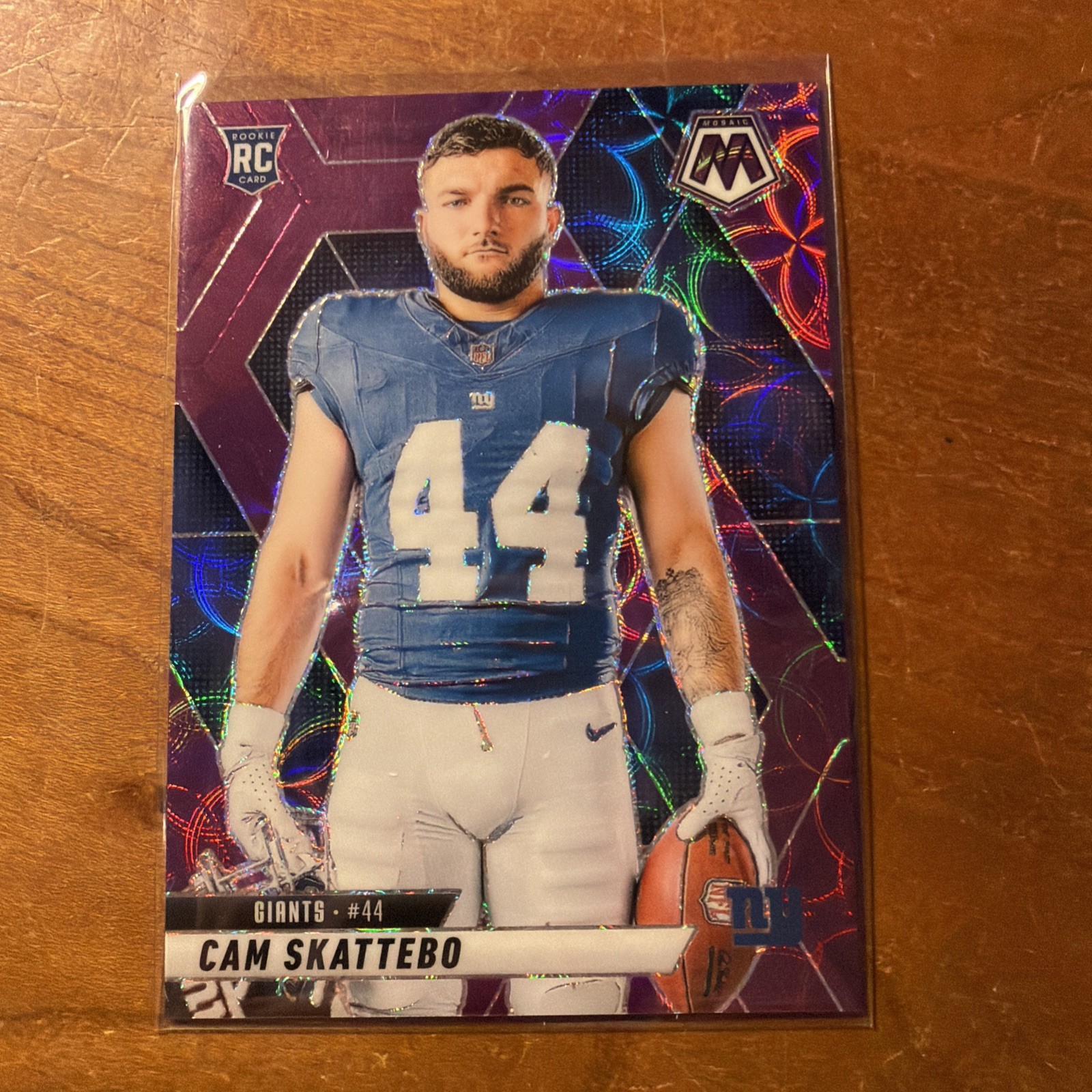 2025 Panini Mosaic Football Cam Skattebo Purple Scope Prizm (RC) #271 NY Giants
