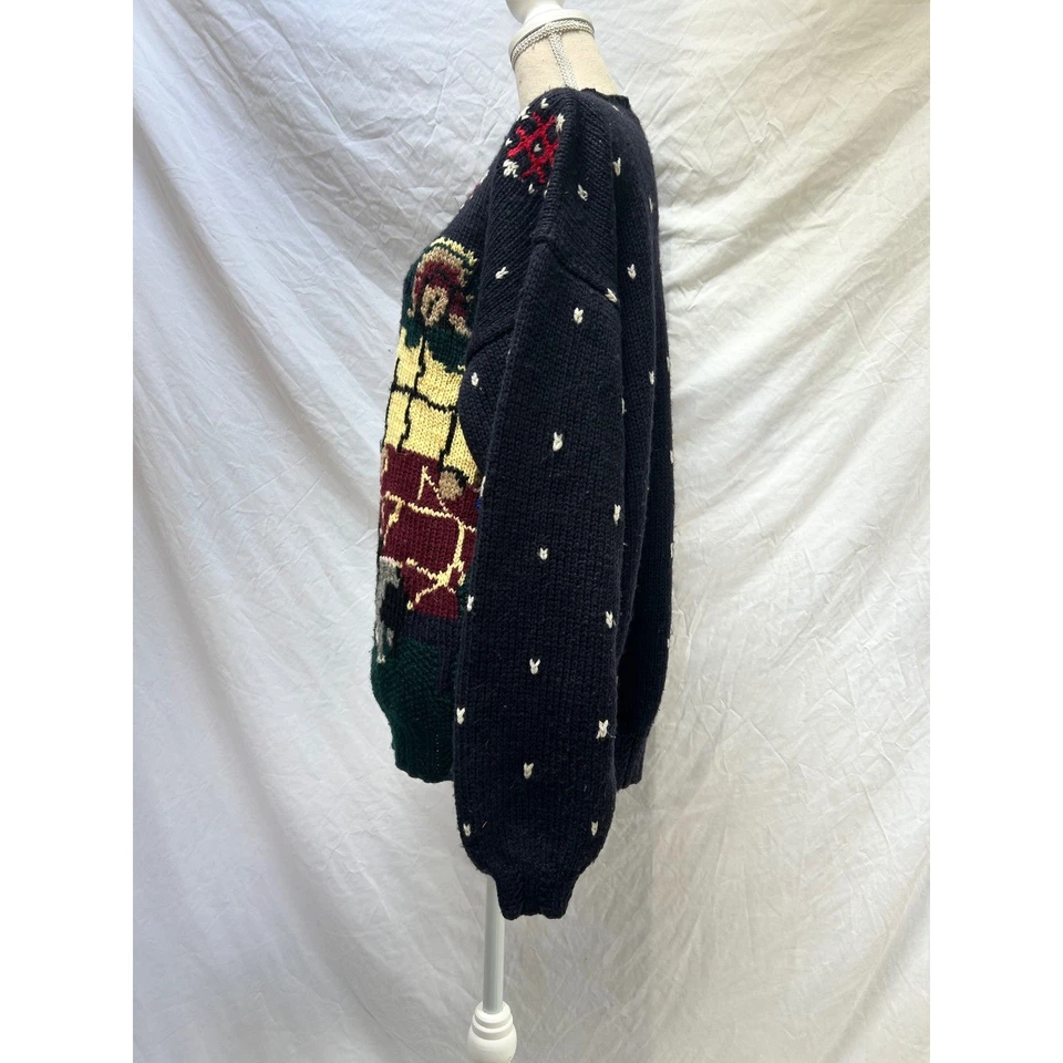 Suéter de Invierno Nautica Lana Vintage Novedad Husky Perro Mujer XL Tejido De Gran Tamaño Foto 4 de 4