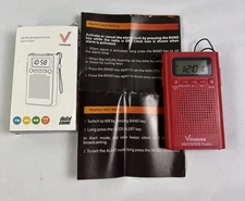 Vondior Digital Sound AM/FM Portable Pocket Radio Red