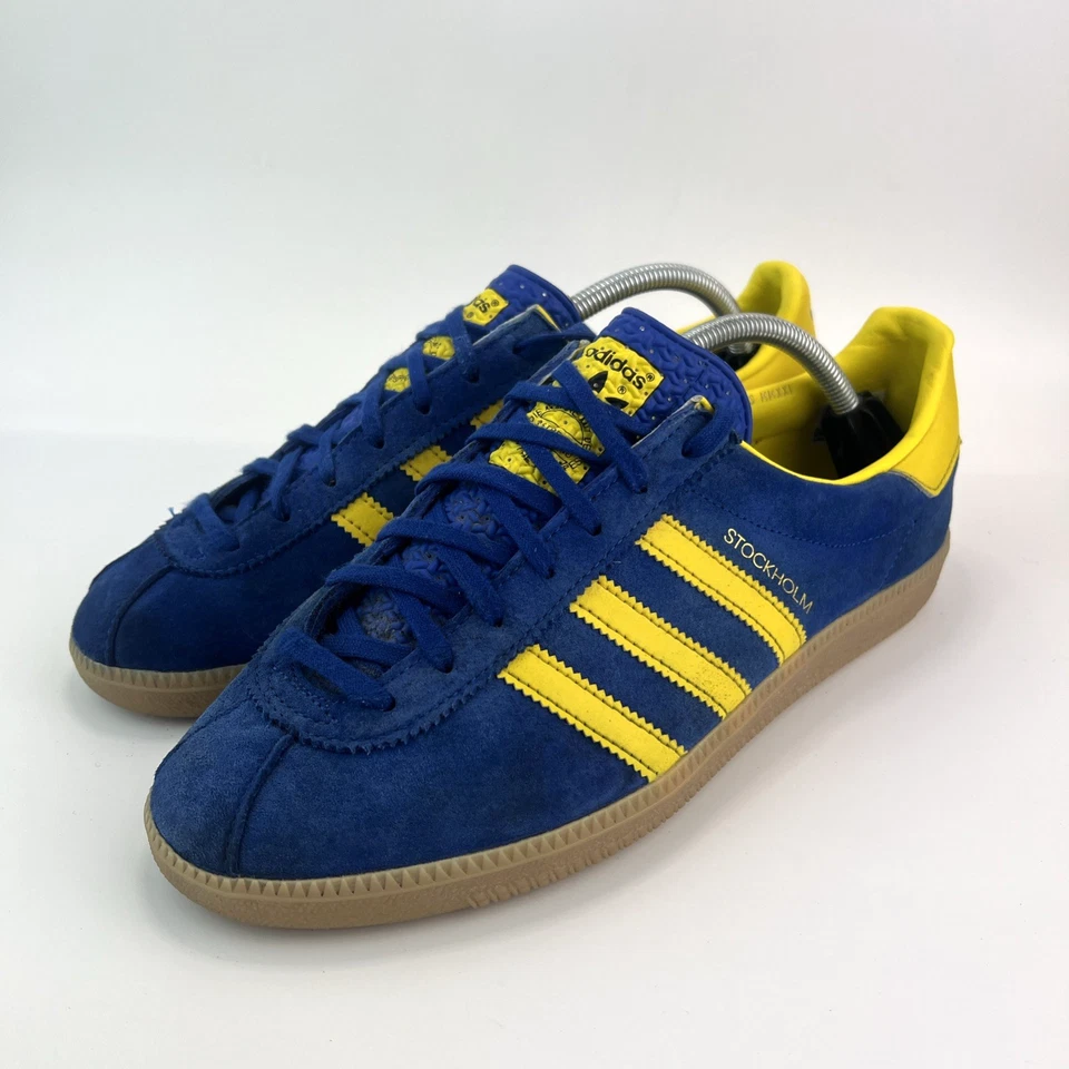Adidas Stockholm 2021 Herren Sneaker Turnschuhe Blau Gelb Gummi Turnschuhe UK 8,5 - Bild 4 von 4