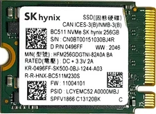 SK Hynix BC511 M.2 2230 NVMe PCIe SSD 256GB HFM256GDGTNI-82A0A BA