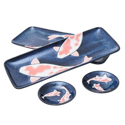 Concept Japan Aizome Koi Carp Rectangular Dish/Dip Set 4pc
