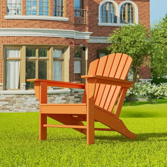 WO WESTIN OUTDOOR WO HOME FURNITURE HDPE ADIRONDACK CHAIR - ORANGE - Image 4 of 4