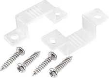 uxcell 14mm x 7mm Plastic LED Light Strip Fixing Mounting Bracket Clear 50pcs 