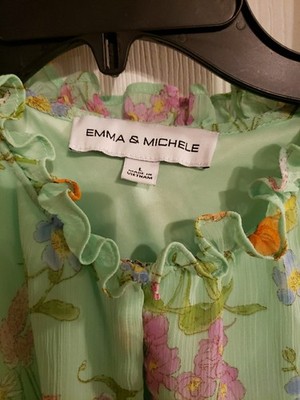 emma and michele green dress & Michelle Floral Design Lined Size Large Ombreworld