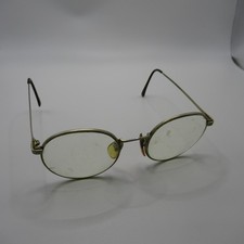 A. Claiborne Vintage Gold Tone Metal Oval Eyeglass Frames C 500 G 145 GEP Japan