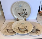 Vintage MCM Red Wing Pottery Bob White Quail Lot 4 Salad Plates 8”
