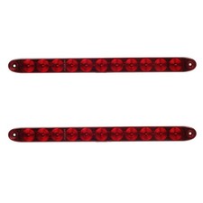 Partsam 2PCS Red 15" 11 LED Trailer Light Bar Sealed Stop Turn Standard,