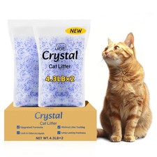 LMJP Crystal Cat Litter with Powerful Odor Control, Non-Clumping, 8.6 lb