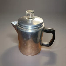 Vintage Enterprise 5 Cup Aluminum Percolator Coffee Pot Stove, Grill, Fire Pit