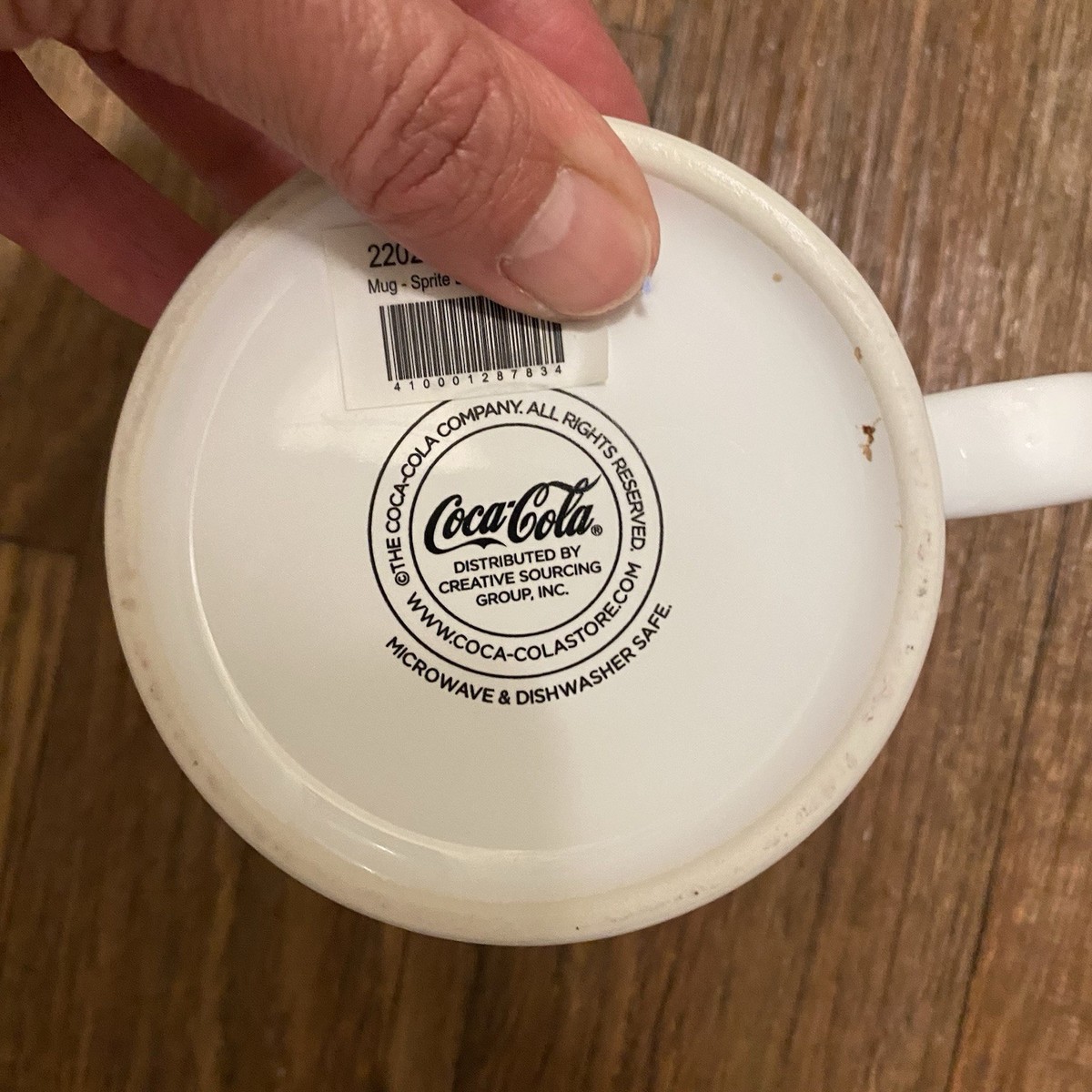 Sprite By Coca Cola 16oz Coffee Cup Mug White Green Yellow 5”Hx3.5