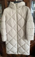 Very Warm Heavy Winter Coat Beige Stone Colour Size M New F&F Shower Resistant