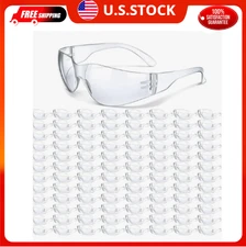 100 Pack Safety Glasses Bulk Safety Goggles Protective Eyewear for Men Women