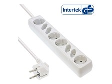 InLine 8-seater multi-outlet 4x Shucko 4x Euro, white cable 1.5m, strip 16481W