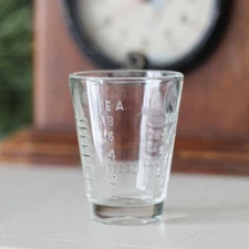 Vintage Glasco Apothecary Measuring Glass with Embossed Graduations