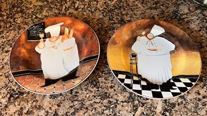 Sakura-Al Dente Stoneware Salad Dessert Plates Baker Chef Set of 2