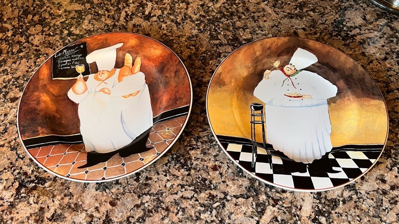 Sakura-Al Dente Stoneware Salad Dessert Plates Baker Chef Set of 2