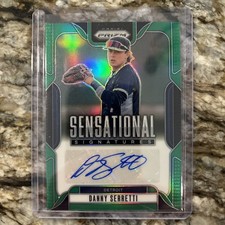 DANNY SERRETTI 2025 Panini Prizm Baseball Green Prizm Auto #SS-DS DETROIT TIGERS