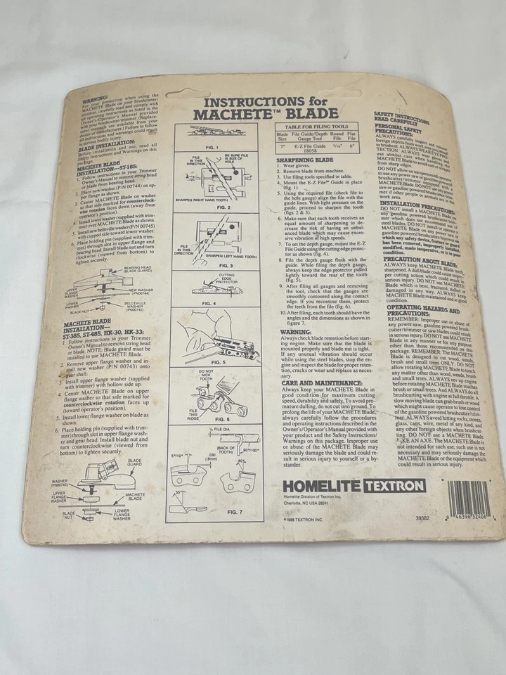 Homelite MACHETE BRUSHCUTTER BLADE 7" #DA-00714 String Trimmer Grass New - Image 3 of 4