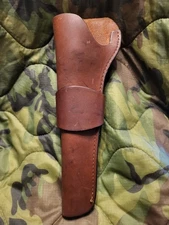 Civil War Style Brown Leather LEFT HAND Belt 8" Revolver Holster Custom Made