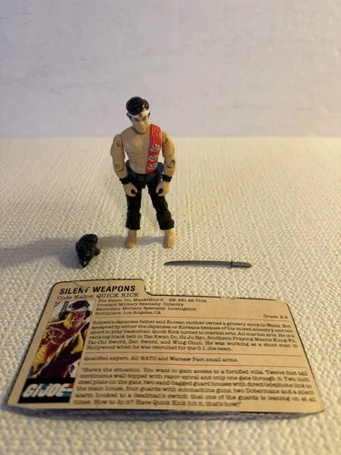 Quick Kick V1 1985 G.I.Joe W/File Card Missing Nunchucks Hasbro