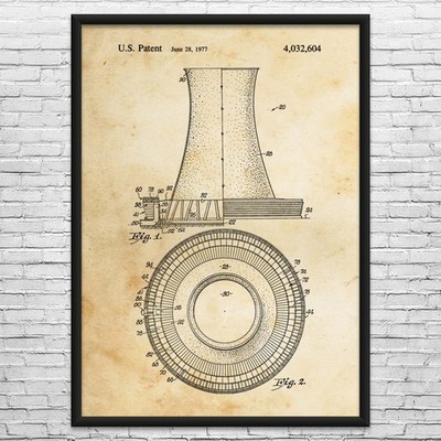 Nuclear Power Plant Cooling Tower Patent Wall Art: Power Technician