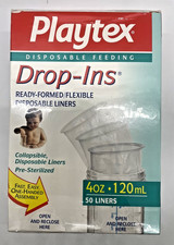 VTG Vintage 1997 Playtex Drop - Ins 4 oz 50 Disposable Liners