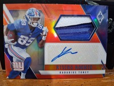 2021 PHOENIX FOOTBALL KADARIUS TONEY ROOKIE RISING AUTO PATCH /75 GIANTS #...
