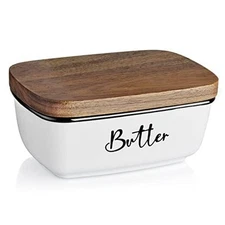 Butter Dish with Lid, ALELION Large Ceramic Butter Dish for Countertop, Butter 