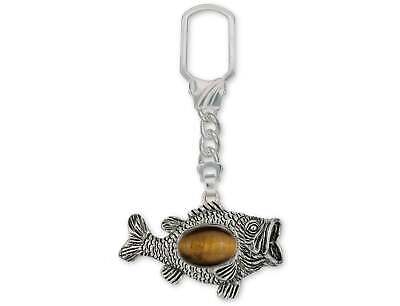 Wide Mouth Bass Key Ring Sterling Silver Handmade Wide Mouth Wide Mouth Bass Key Ring Sterling Silver Handmade Wide Mouth
