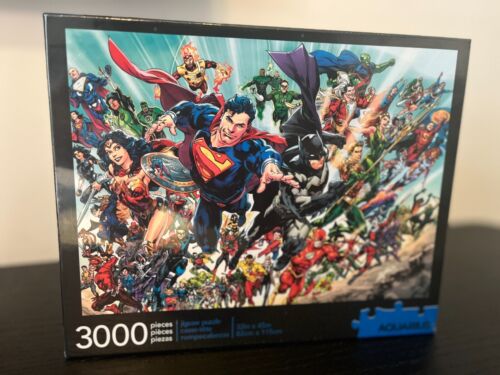 DC Comics Puzzle - Superhero Jigsaw (3,000 Piece) Aquarius NEW FACTORY SEALED - Zdjęcie 1 z 3