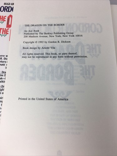 The Dragon on the Border - Gordon R Dickson 1992 Ace Fantasy HCDJ - Picture 6 of 10