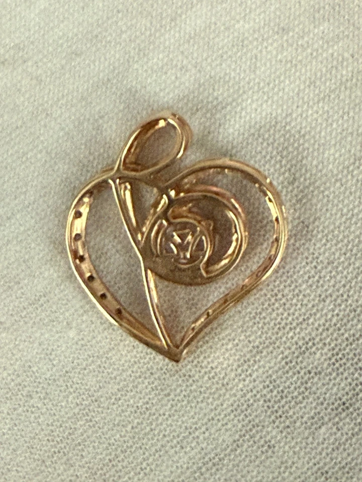 LeVian Amethyst & Diamond Open Crossover Heart Pendant 14k Rose Gold [no chain] - Image 4 of 4
